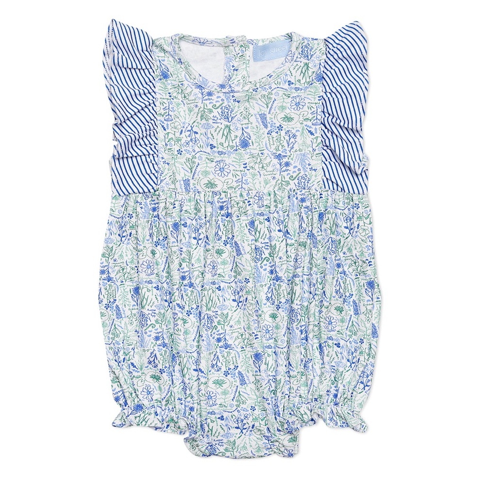 Joy Street Birth Flowers Ruffle Bubble 0-3M | Pima Cotton